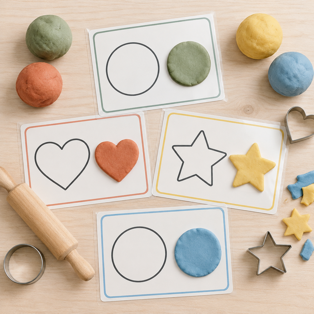 Laminated mats with colorful play dough