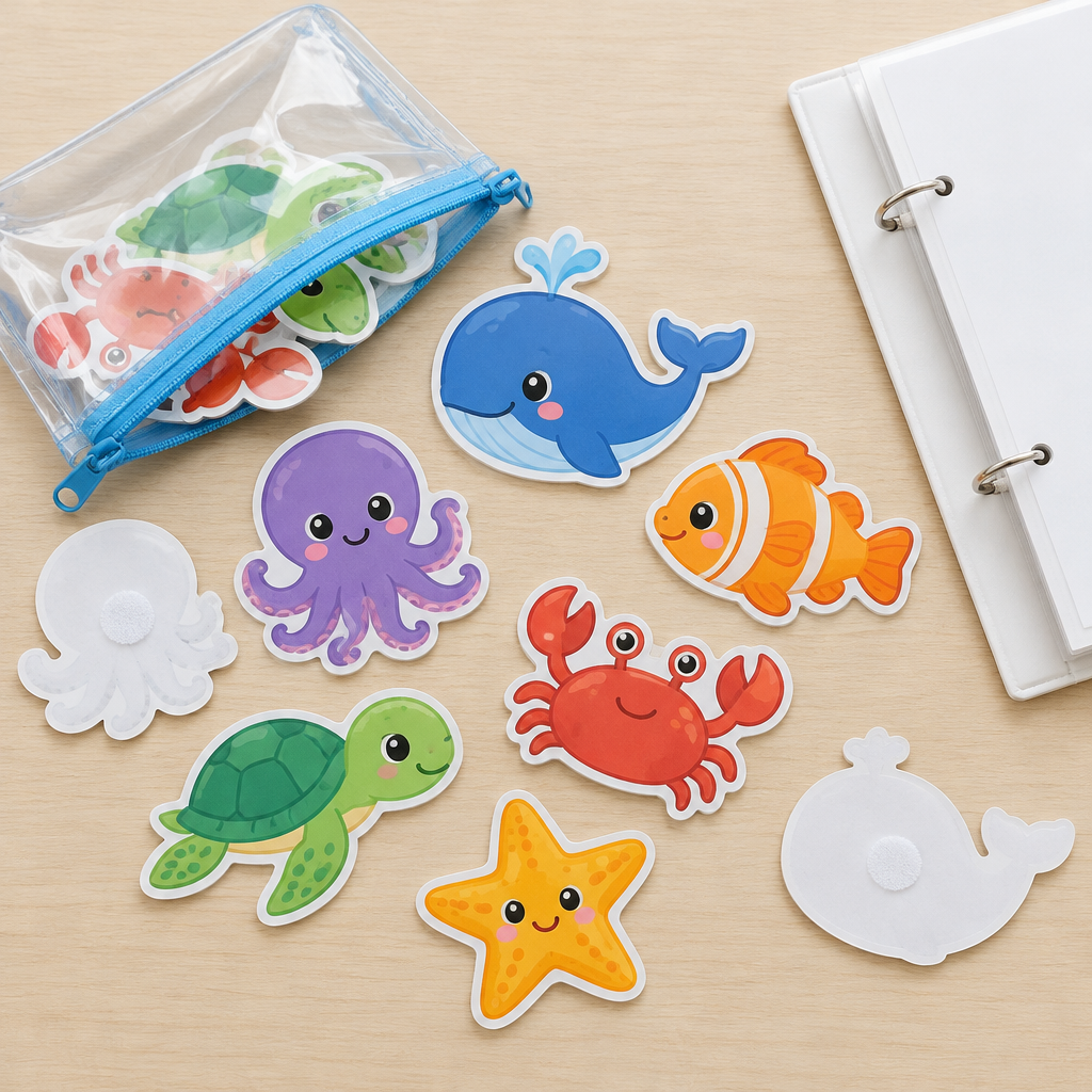 Ocean animal pieces with velcro dots