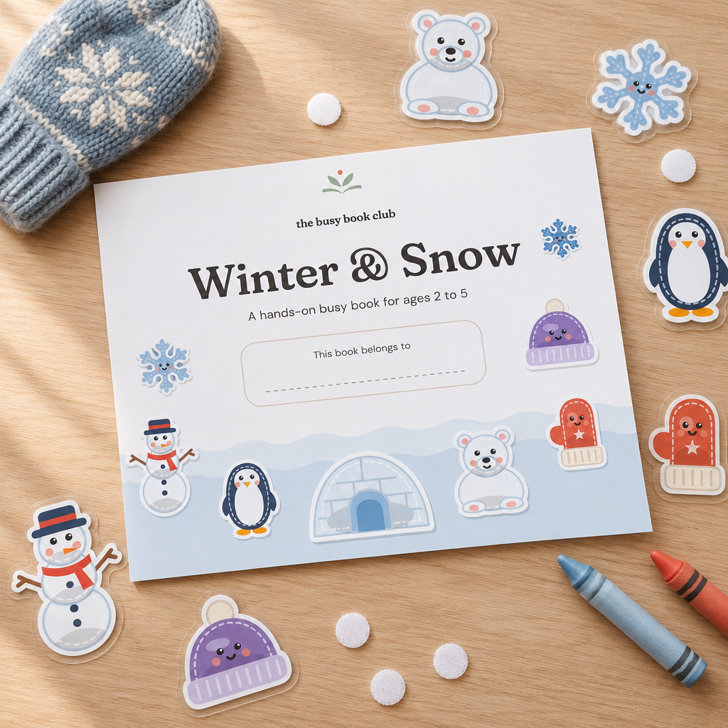 Winter & Snow Busy Book printed and ready to play