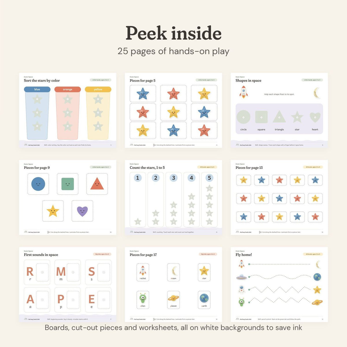 Peek inside the Outer Space Busy Book