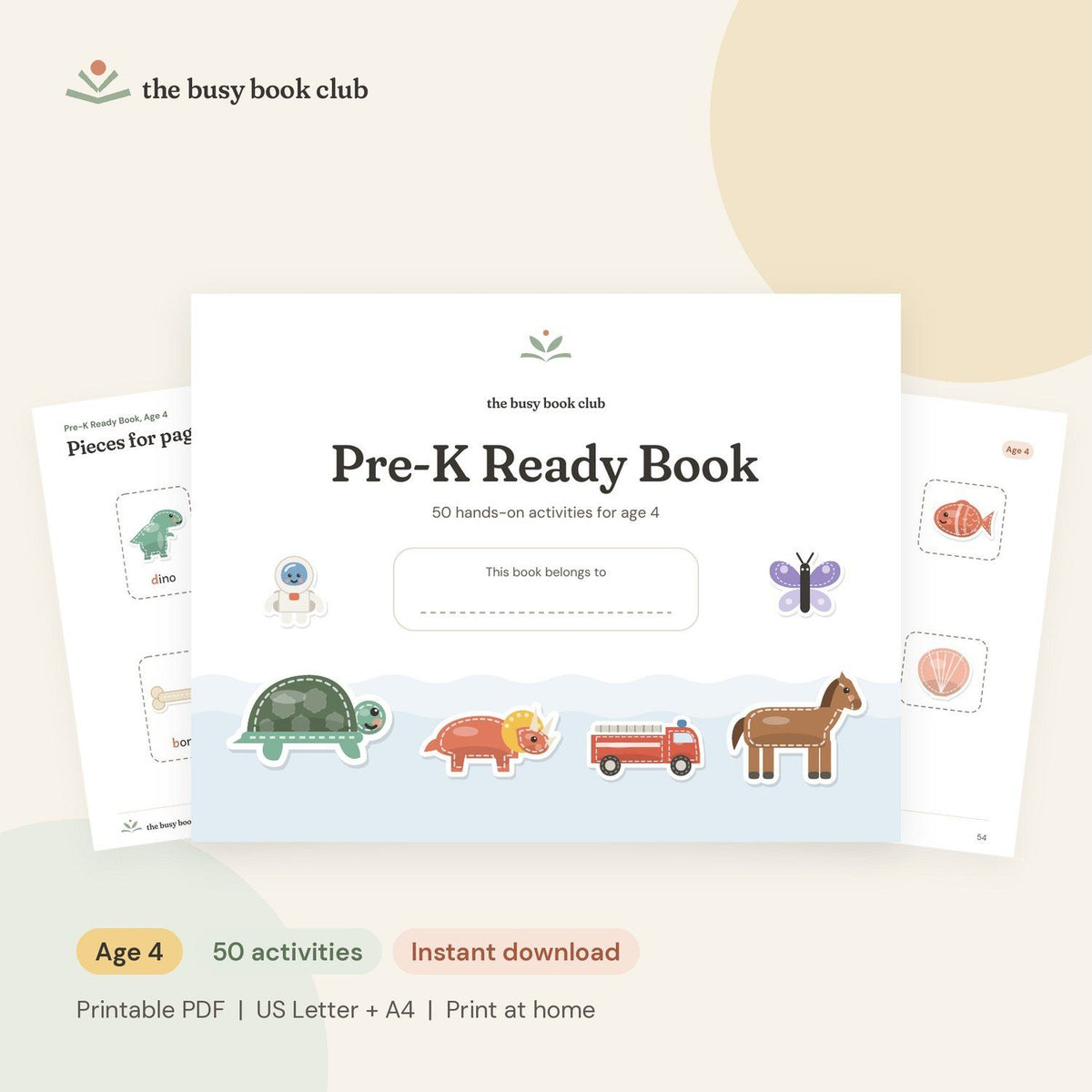 Pre-K Ready Book cover and pages