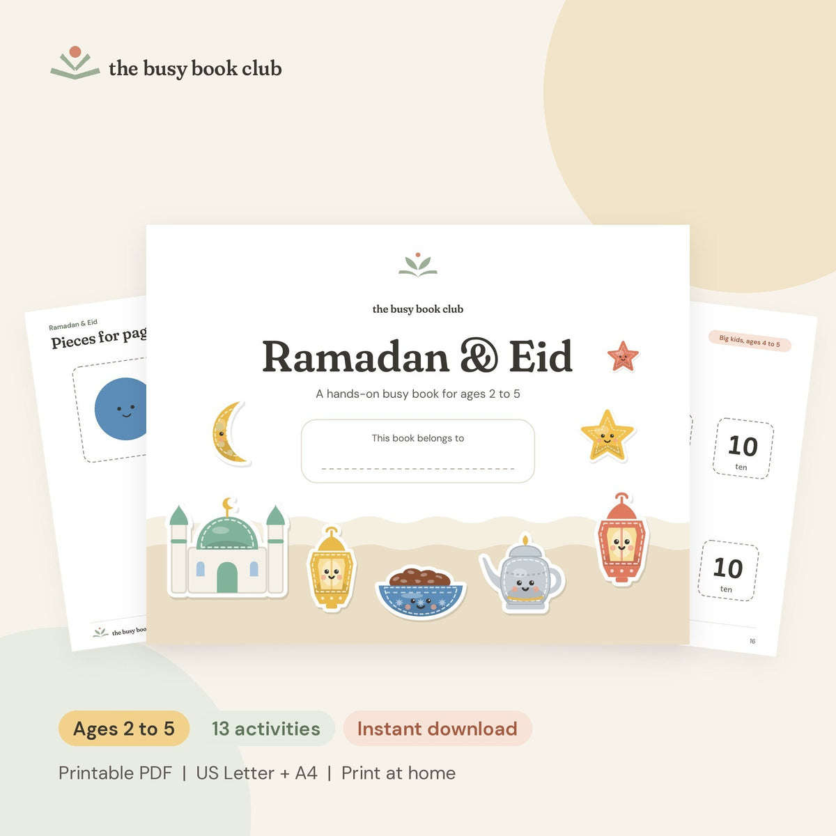 Ramadan & Eid Busy Book cover and pages