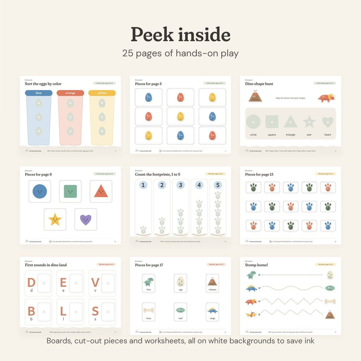 Peek inside the Dinosaurs Busy Book