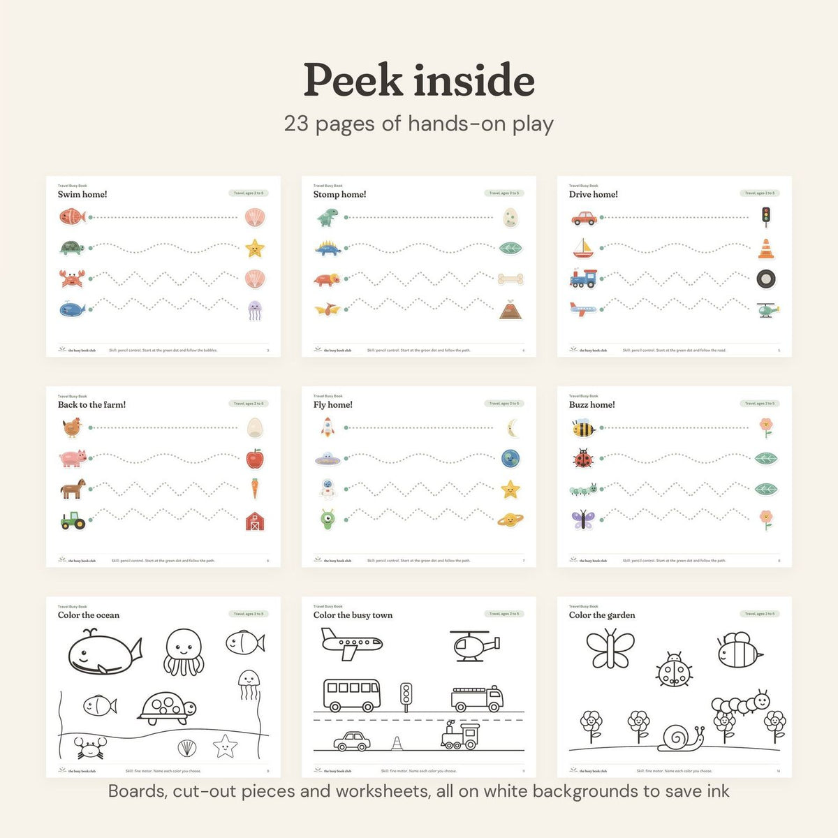 Peek inside the Travel Busy Book