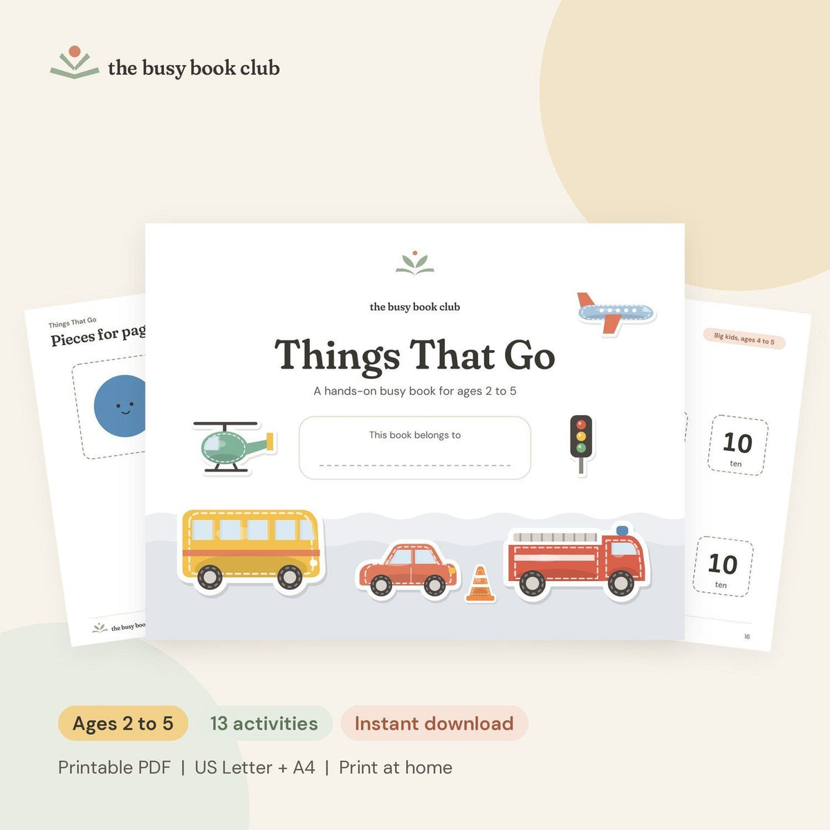 Things That Go Busy Book cover and pages