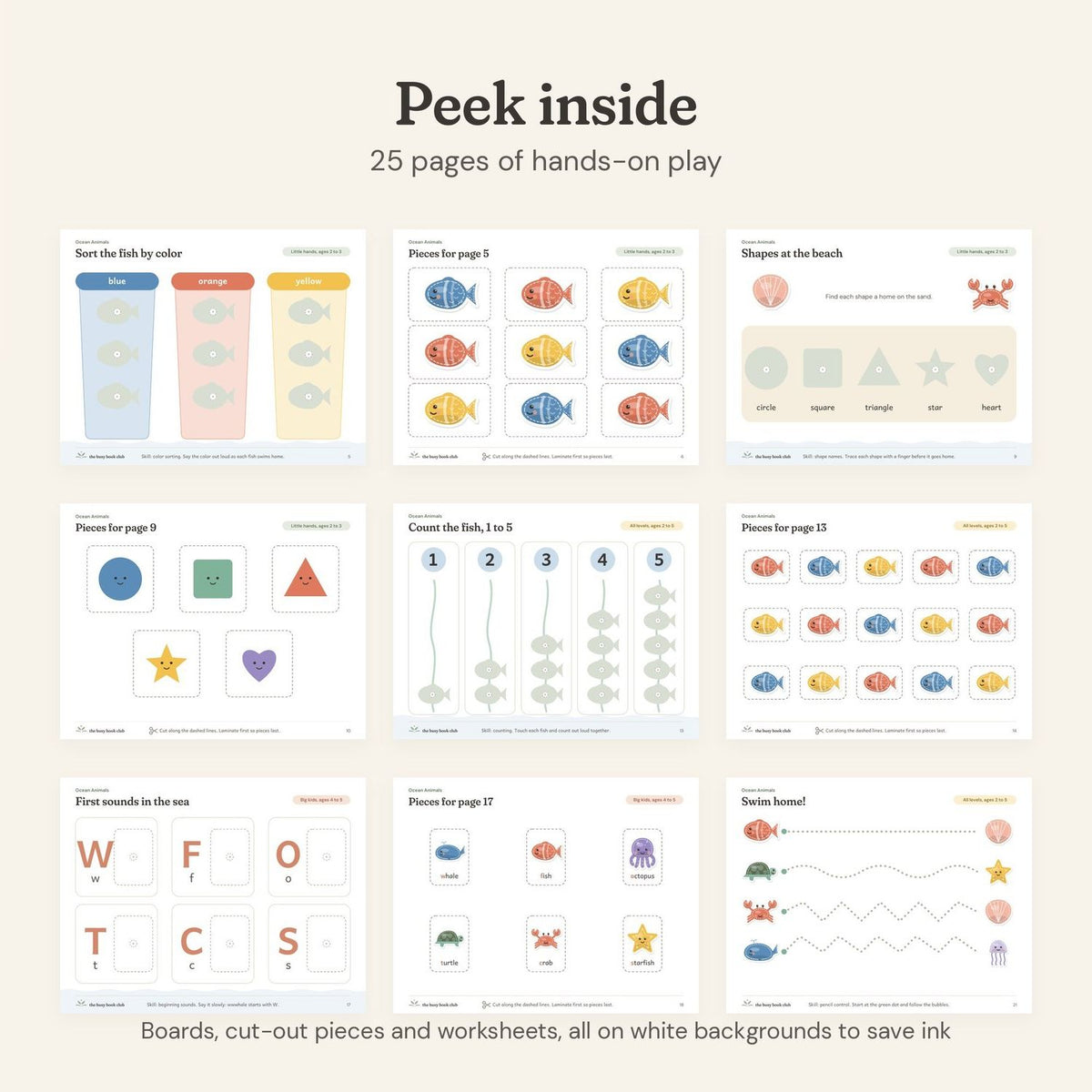 Peek inside the Ocean Animals Busy Book