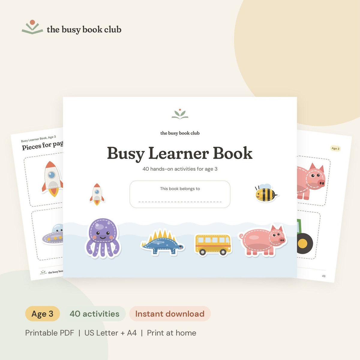 Busy Learner Book cover and pages