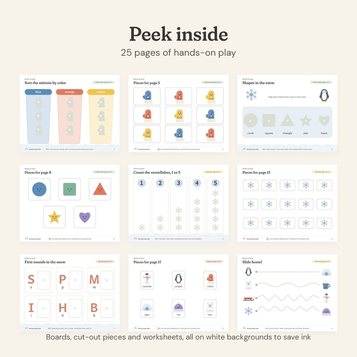 Peek inside the Winter & Snow Busy Book