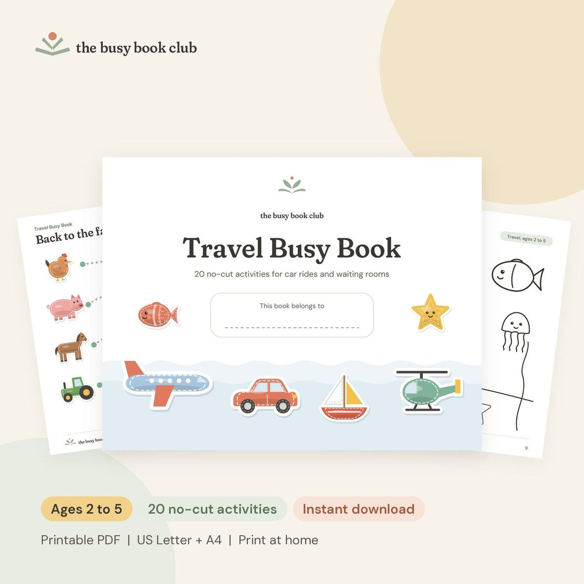 Travel Busy Book cover and pages