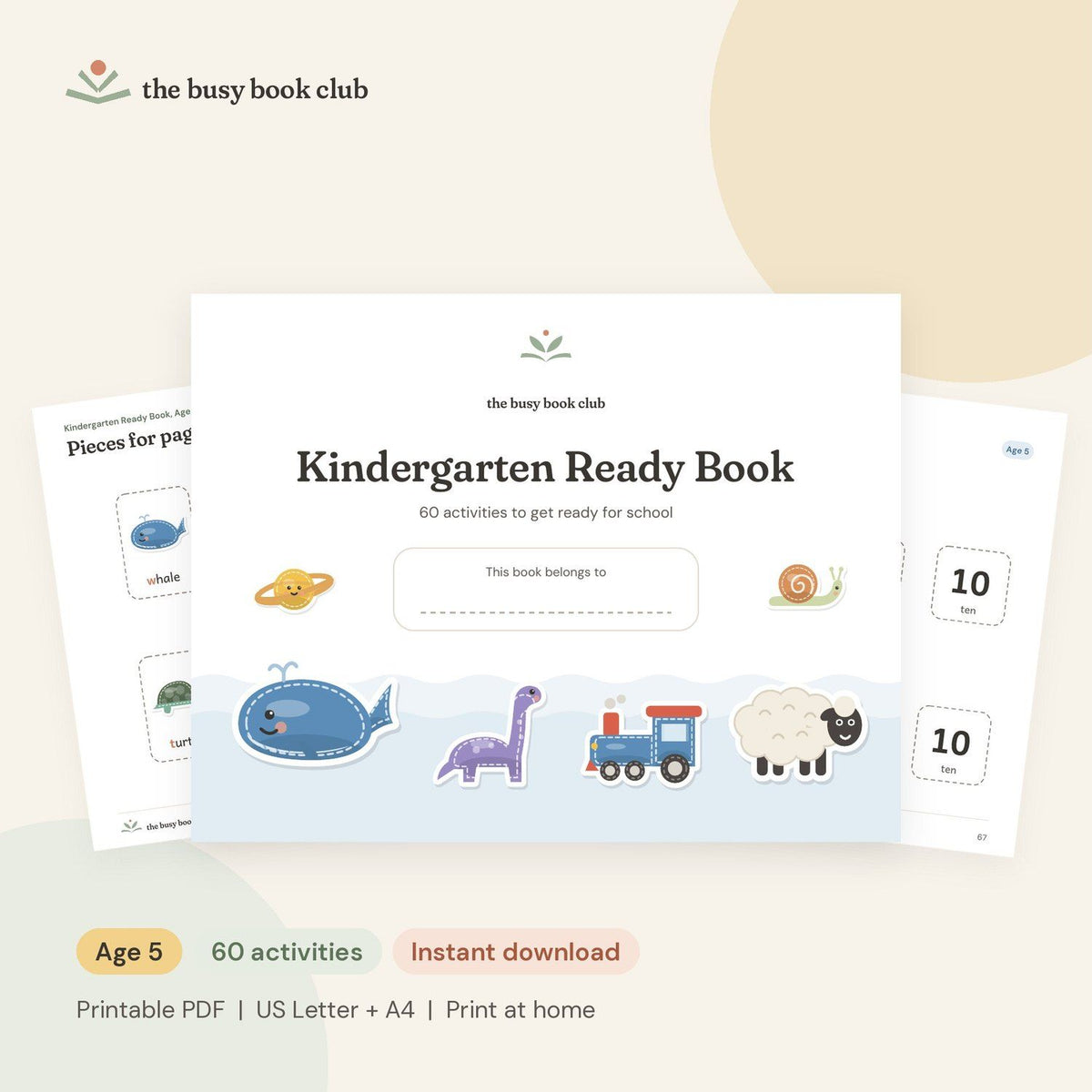 Kindergarten Ready Book cover and pages