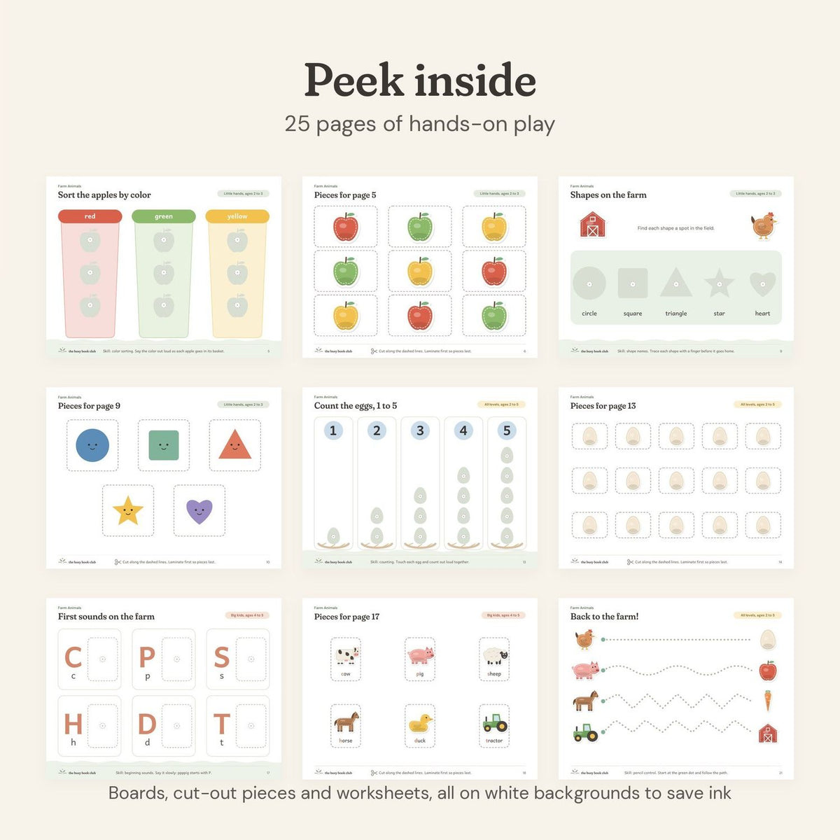 Peek inside the Farm Animals Busy Book