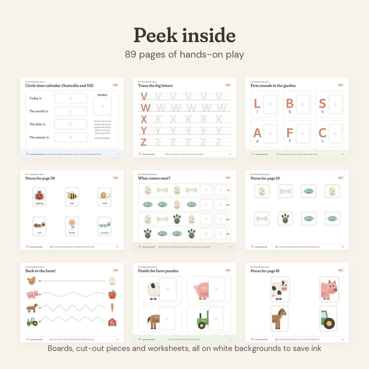 Peek inside the Pre-K Ready Book